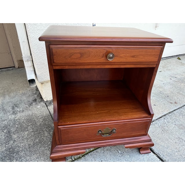 Auburn Solid Cherry Bedroom Side Table 1950s For Sale - Image 8 of 11