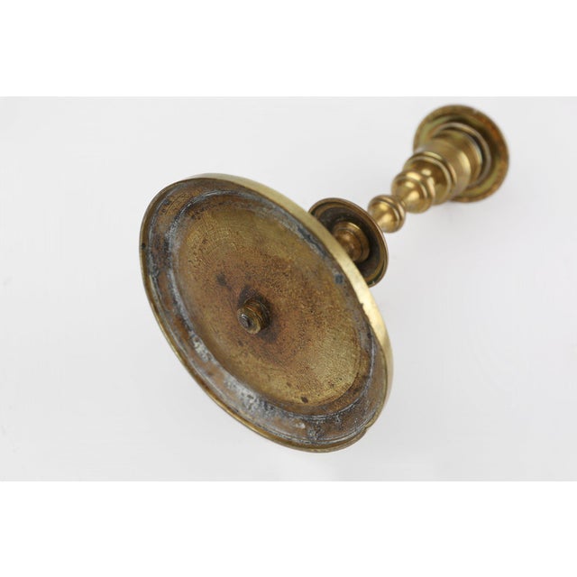 Antique Flemish Copper Disc Candlestick, 15th Century For Sale - Image 11 of 12