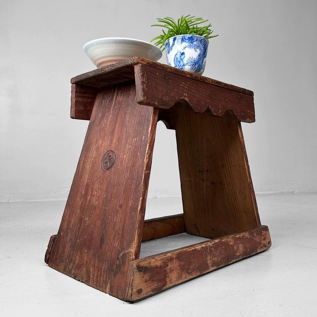 Minimalist Fumidai Wooden Step Stool, Japan, 1920s For Sale - Image 3 of 12