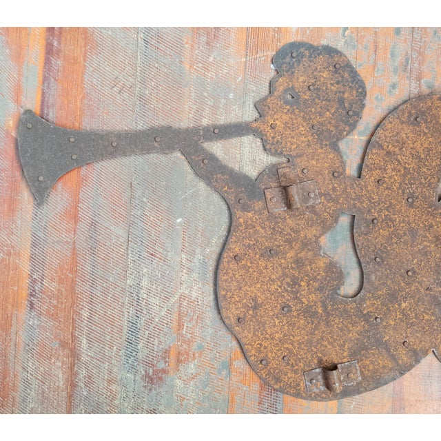 Early 20th Century Primitive Folk Art Sheet Metal Weathervane of Triton For Sale - Image 10 of 15