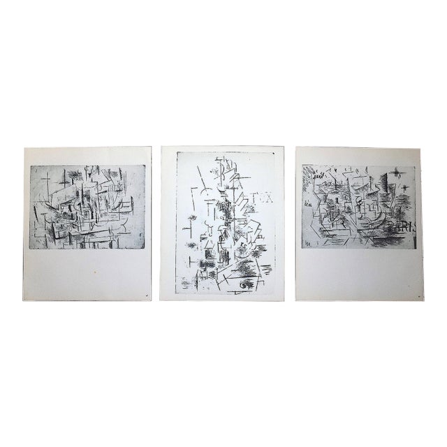 Vintage Mid 20th Century Georges Braque Abstract Lithographs - Set of 3 For Sale