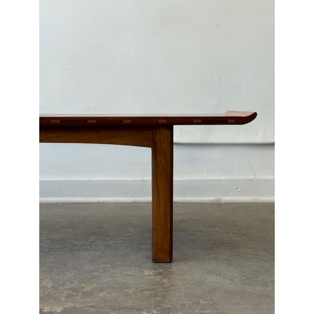 Brown 1960's Walnut and Caned Lane Altavista Coffee Table For Sale - Image 8 of 13