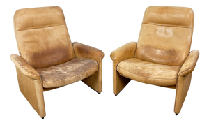Mid-Century Swiss DS-50 Leather Lounge Chairs by de Sede, 1970s, Set of 2