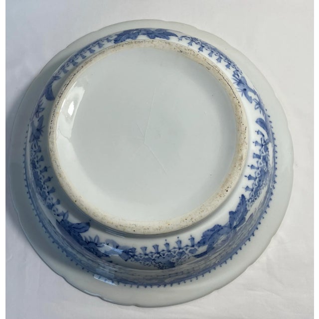 Ceramic 1980s Vintage Blue and White Asian Jug and Basin Set For Sale - Image 7 of 10