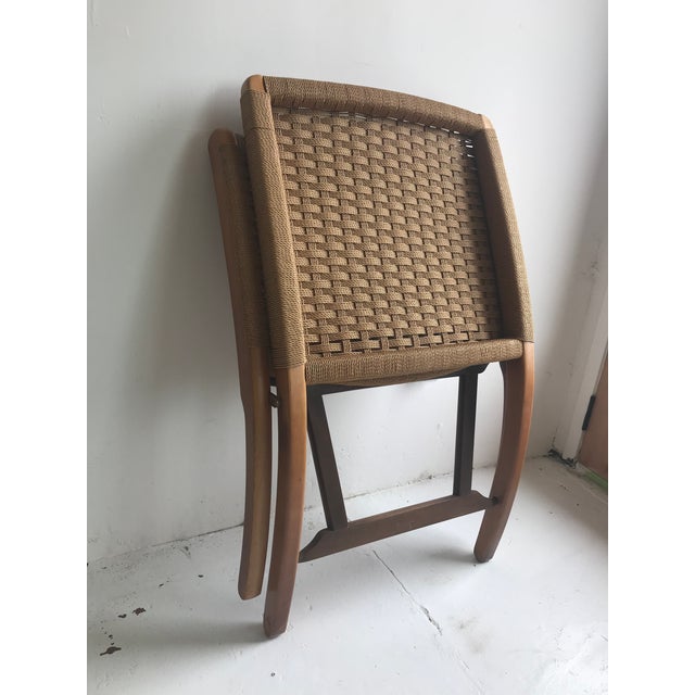 Vintage MidCentury Hans Wegner Style Japanese Folding Rope Chair