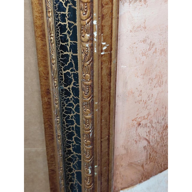 Framed Signed Creation of Adam After Michelangelo Oil on Canvas For Sale - Image 14 of 14