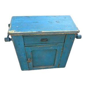 19th Century Robin Egg Blue Wash Stand