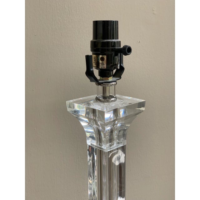 Vintage Lucite Pillar Table Lamp For Sale In Phoenix - Image 6 of 8