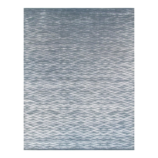 Pasargad Home Modern Blue Silk & Wool Area Rug, 8' 2'' X 10' 0'' For Sale