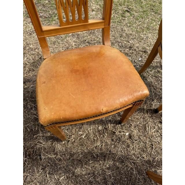 Fine 19th Century Neoclassical Style Leather Dining Chairs - Set of 6 For Sale - Image 9 of 16
