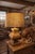 Rustic European Chunky Wooden French Baluster Style Table Lamp With Burlap Drum Shade for Ralph Lauren, Ranch, Rustic, Cottage Core & Equestrian Style Decor. See Pics For Sale - Image 3 of 9