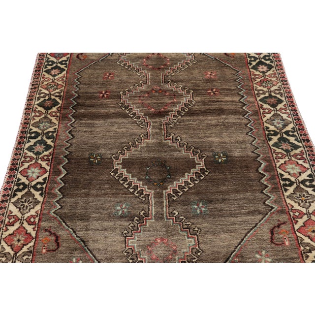 Tribal Vintage Gabbeh Persian Rug in Beige-Brown With Geometric Medallion - Rug & Kilim For Sale - Image 3 of 8