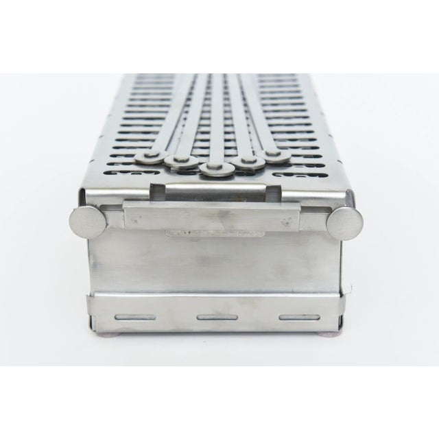 Vintage Stanley Szwarc Stainless Steel Rectangular Perforated Large Studio Box One of a KInd For Sale - Image 11 of 12