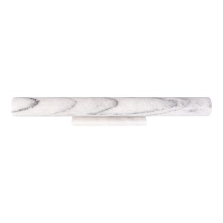 Artifacts Trading Company 12" Straight Rolling Pin with Marble Stand in White For Sale