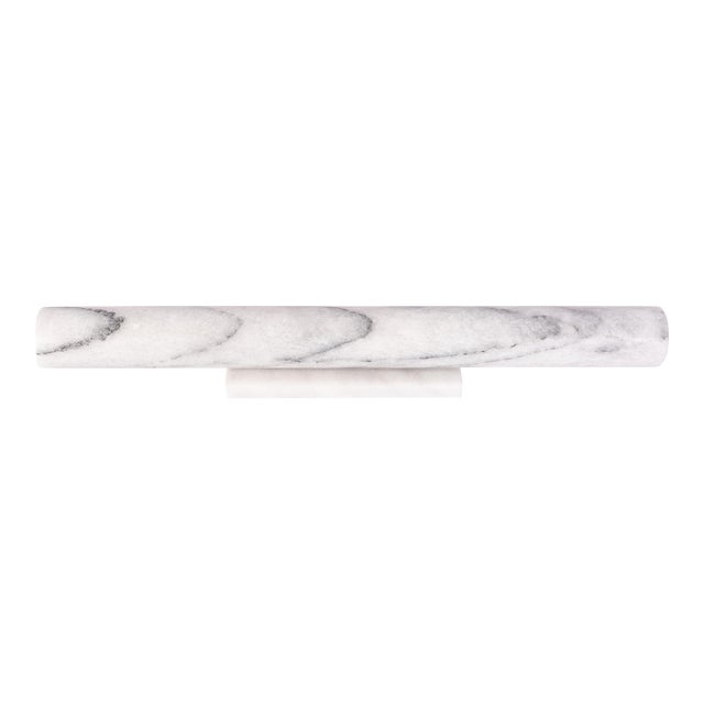 Artifacts Trading Company 12" Straight Rolling Pin with Marble Stand in White For Sale