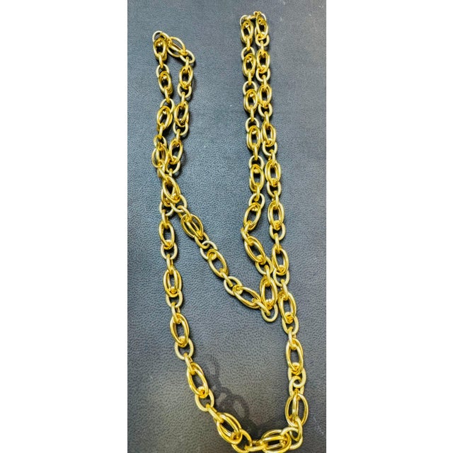 Vintage 18 Karat Yellow Gold 41.2 Gm, Link Chain, 8.14 mm Necklace, 32 " Long For Sale - Image 4 of 18