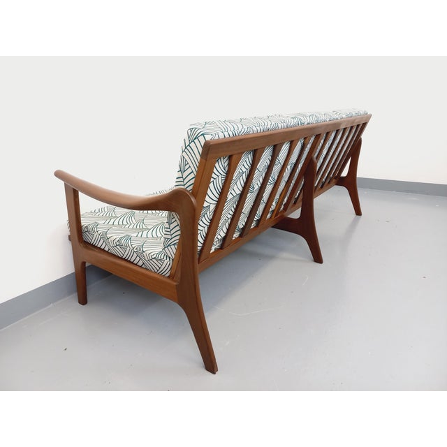 Scandinavian 3-Seater Sofa Bench in Teak and Fabric by Arne Wahl Iversen for Komfort, 1960s For Sale - Image 16 of 18