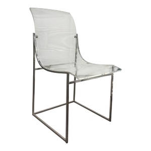 Mid 20th Century Milo Baughman for Thayer Coggin Attributed Chrome and Lucite Dining Chair, 1 of 4
