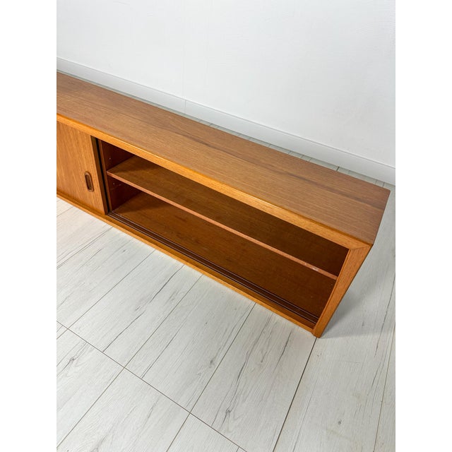 Wood Mid-Century Teak Floating Wall-Mounted Sideboard from Bartels, 1960s For Sale - Image 7 of 11