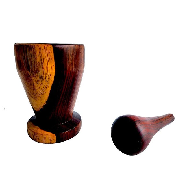 Offered is a divine small mortar and pestle set in Cocobolo wood. Cocobolo is a rare Central American wood that is very...