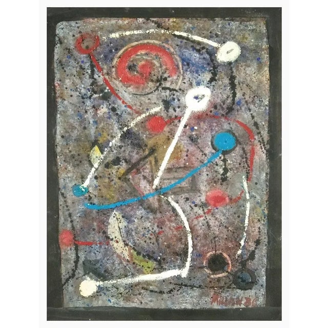 1980s Domingo Millan, Composition, 1986, Mixed Media on Paper For Sale - Image 5 of 5