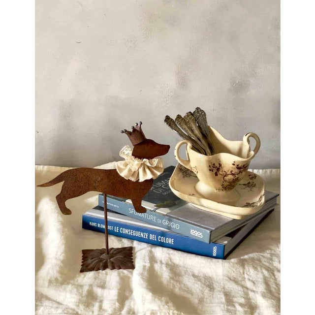 Brown Handcrafted Rust Rabbit, Cat and Dachshund, Italy, 1990s, Set of 3 For Sale - Image 8 of 13