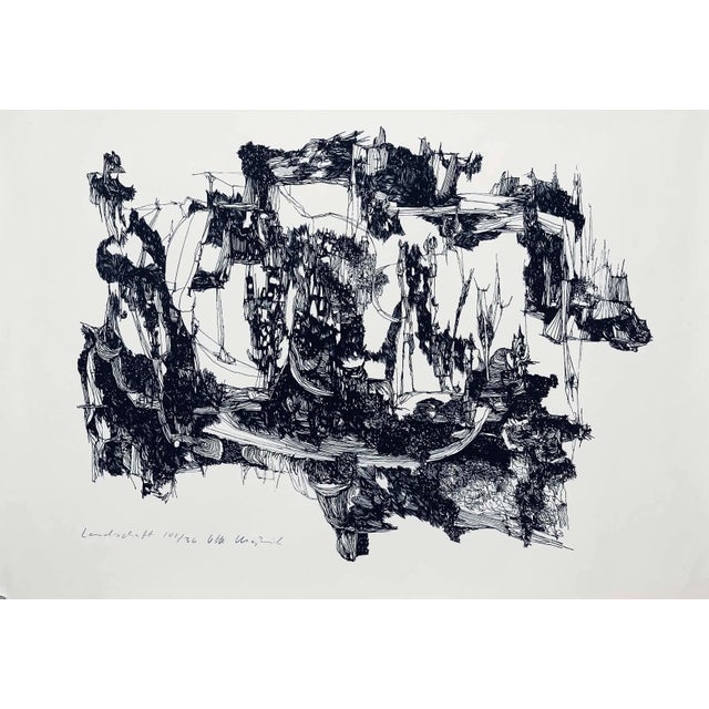 1960s Abstract Landscape Artist's Proof Signed and Numbered Print For Sale