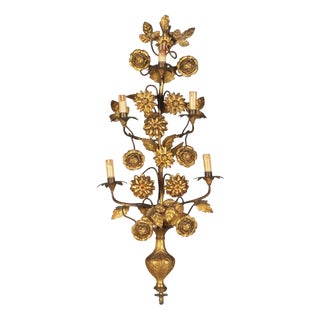 Antique Wall Lamp in Iron Gilded Metal For Sale