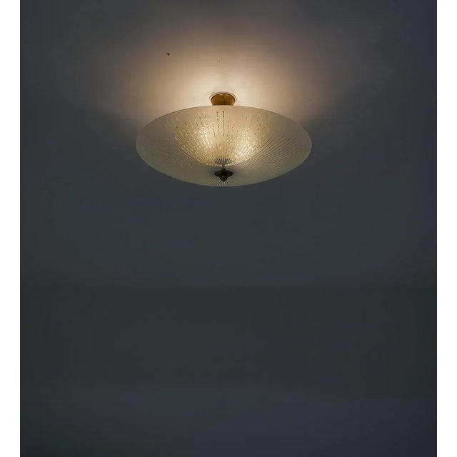 Modern Scandinavian Glass Flush Mount attributed to Orrefors,1950s For Sale - Image 6 of 8