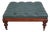 Henredon Mahogany Large Tufted Leather Ottoman For Sale