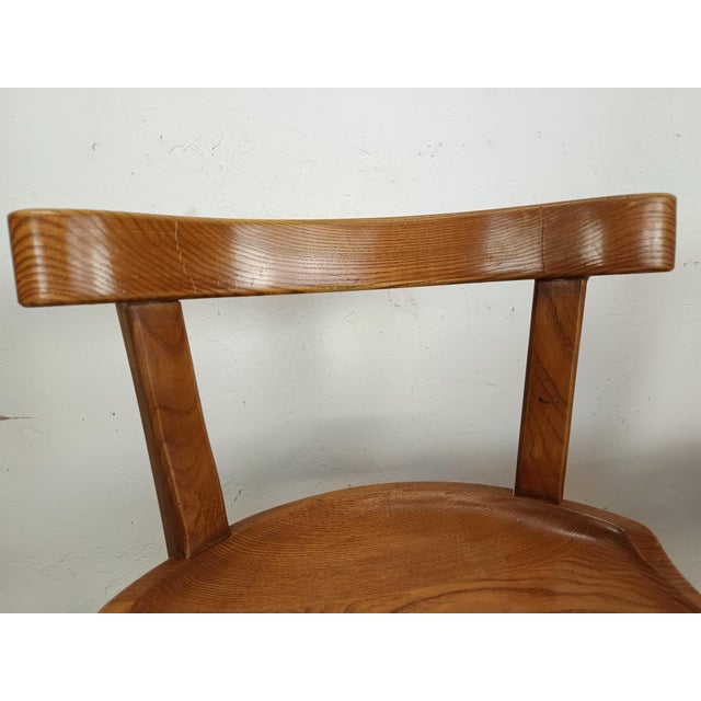 Brutalized Elm High Chairs, 1980s, Set of 5 For Sale - Image 13 of 16
