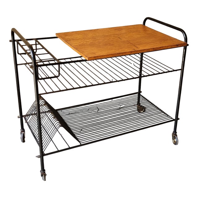 Rolling Table for Vinyl Records, 1950s For Sale