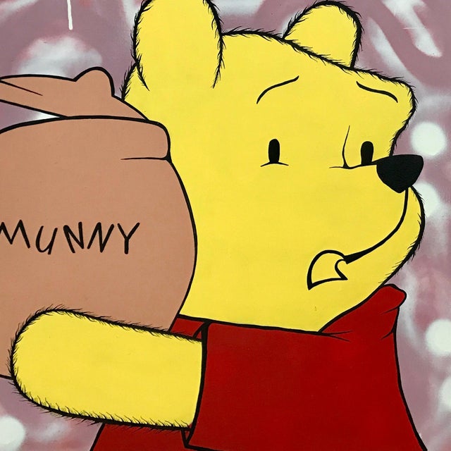 Contemporary Winnie the Poo Cartoon Urban Graffiti Art by British Street Artist Chris Pegg 2014 For Sale - Image 3 of 4