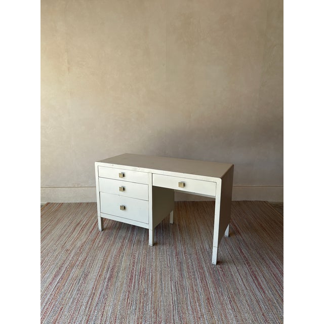 Vintage Simmons Metal Desk With Original Square Pulls, C 1940s For Sale - Image 14 of 15