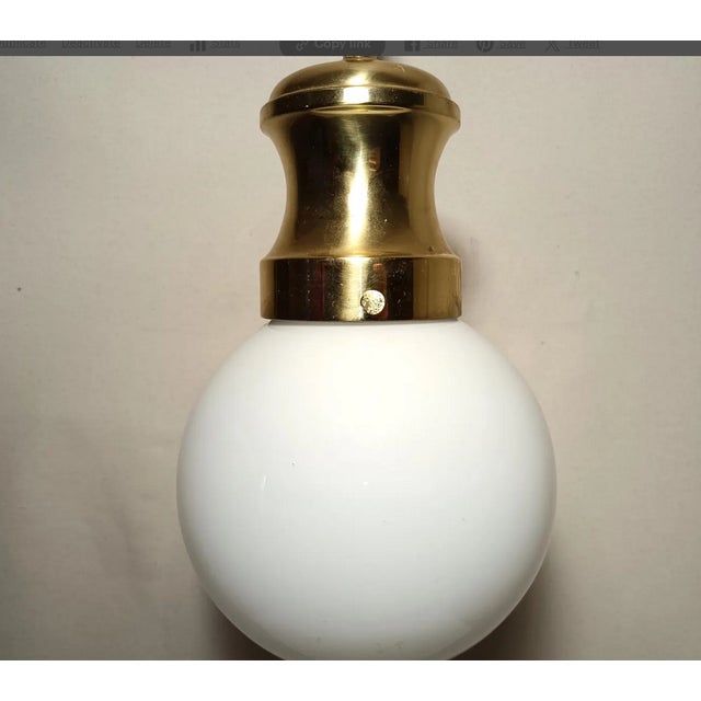 Large Sconce in Brass and Opaline, 1950s For Sale - Image 9 of 12