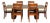 Crate & Barrel 'Paloma' Dining Table W/6 Chairs - Red-Brown For Sale