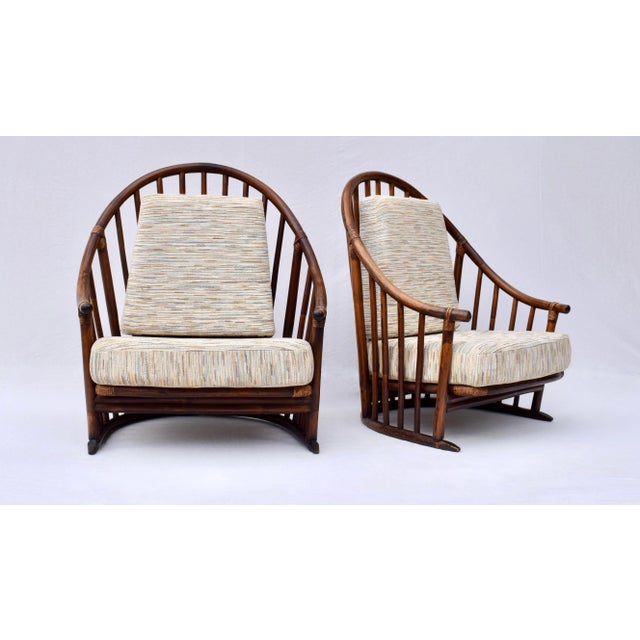 Hans Wegner Danish Modern Lounge Chairs, 1960s, Spindle Back in the Manner of Hans Wegner For Sale - Image 4 of 12