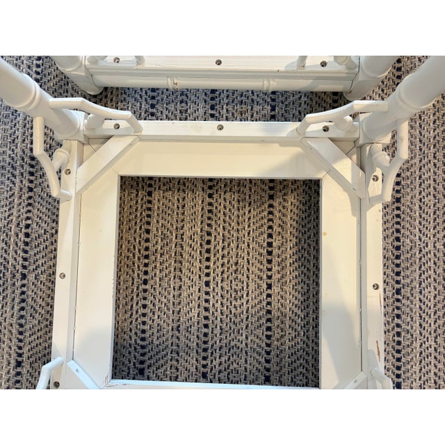 Vintage Faux Bamboo Glass-Top Side Tables — Pair For Sale - Image 10 of 10
