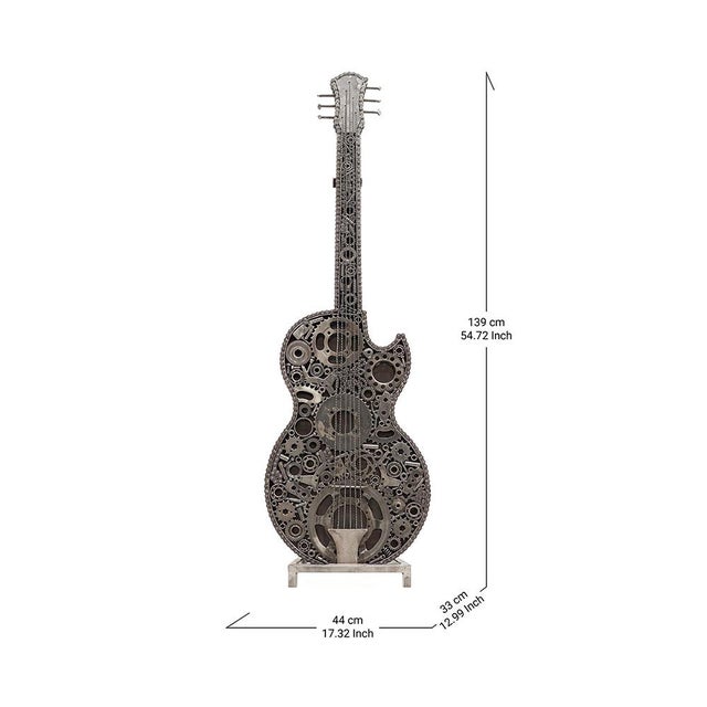 A love letter to music, written in steel. Standing over 4.5 feet tall, this life-sized guitar sculpture is meticulously...