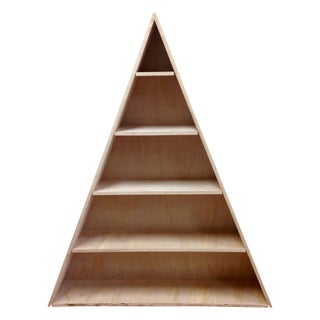 Triangular Natural Maple Bookshelf For Sale