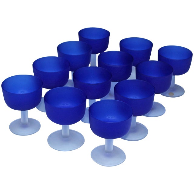 12 Italian Glass Goblets For Sale