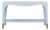 Matthew Izzo Home Laverne Glossy Light Blue Console Table With Antique Brass Foot Caps For Sale