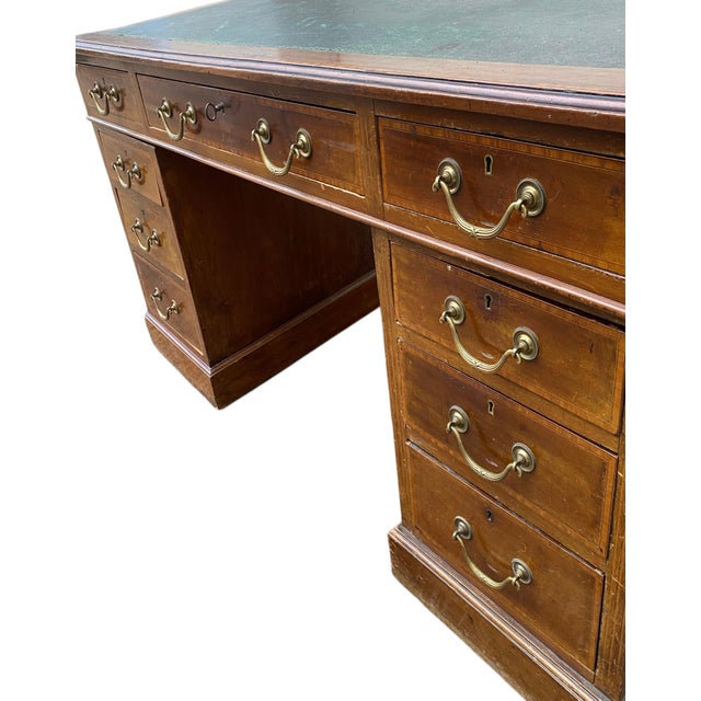Brown Vintage English Walnut Drawer Unit Desk, 1930 For Sale - Image 8 of 11