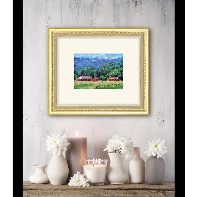 Reno Nevada Farm 7x5 oil on linen panel. Signed Haas. Unframed. Frames shown are for sample only.