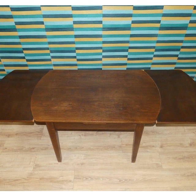 Vintage Extendable Dark Dining Table, 1960s For Sale - Image 11 of 17