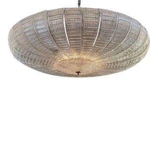 Large Scales Flush Mount Murano Glass Chandelier For Sale