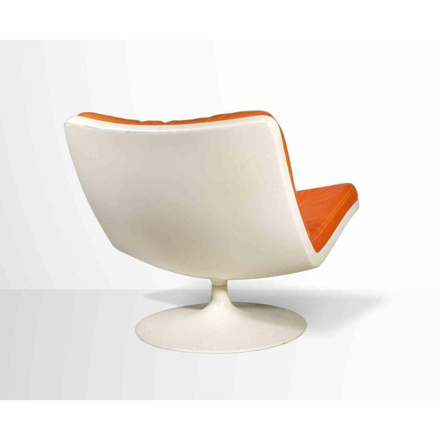 Animal Skin Artifort F976 Chair in Orange Leather by Geoffrey Harcourt, Italy, 1970s For Sale - Image 7 of 9