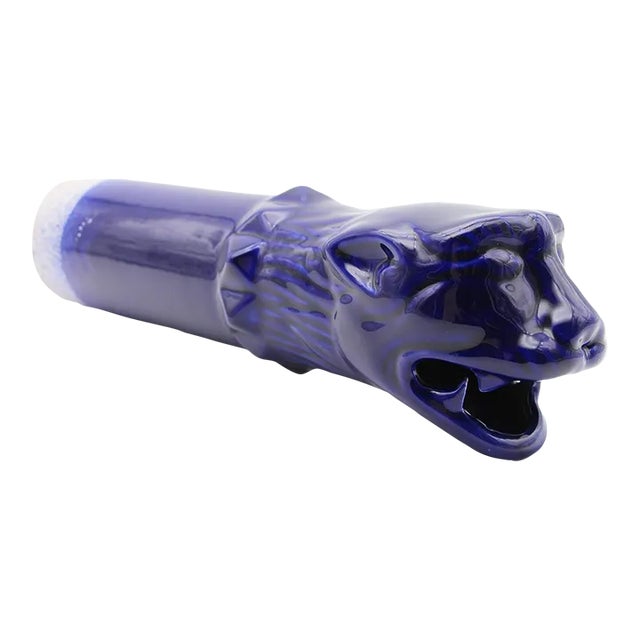 French Mid-Century Blue Gargoyle, Earthenware For Sale