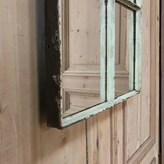 Antique Industrial Iron Mirror For Sale In Dallas - Image 6 of 9