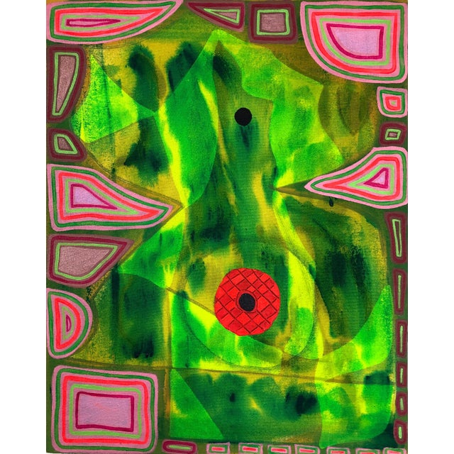 Max Manning “Untitled (CVS189)” Contemporary Pink and Green Geometric Abstract Painting, 2020 For Sale